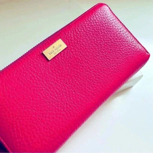 Kate Spade Large Zip Around Leather Wallet (Pink) - Picture 2 of 11